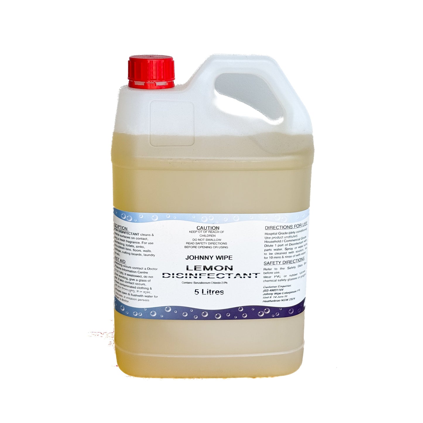 JOHNNY WIPE LEMON DISINFECTANT 5LT JWLD5