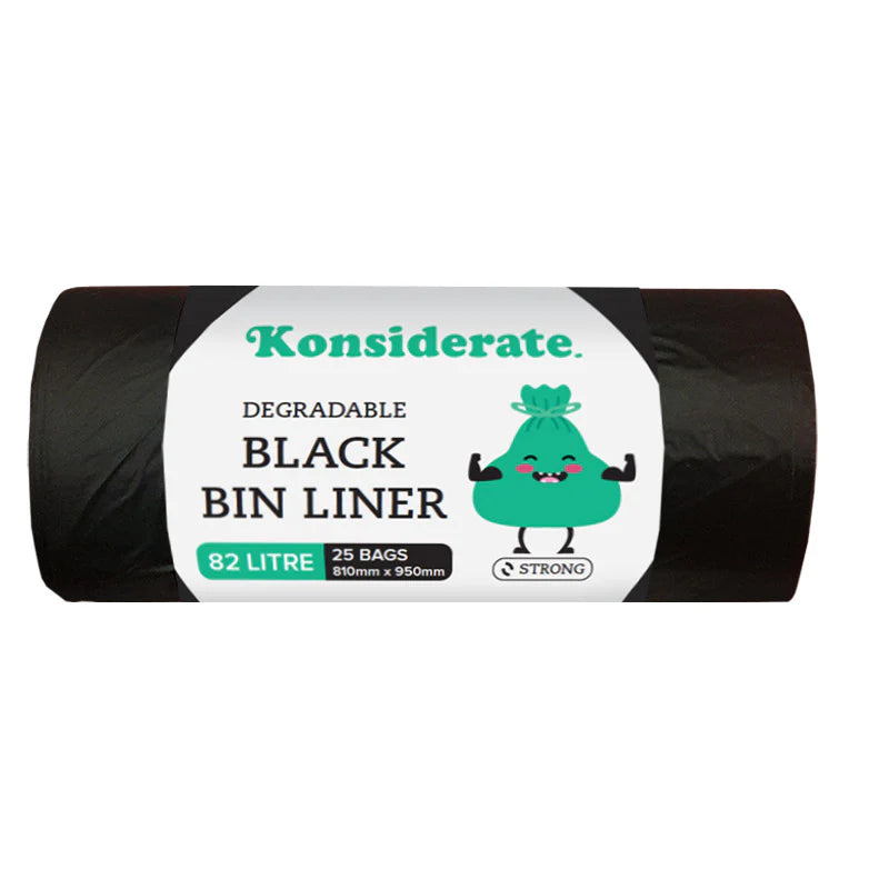 BL082MD Konsiderate 82L Medium Duty Black Degradable Liners