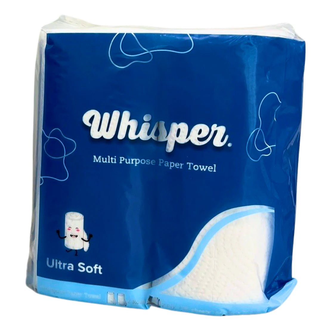 2412 WHISPER TWIN PACK KITCHEN TOWEL 60 SHEETS X 12 PACKS (24 ROLLS)