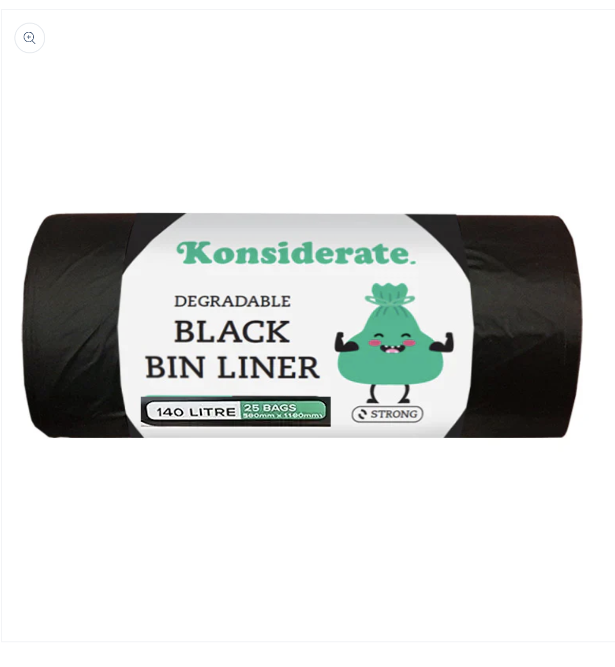 BL140MD KONSIDERATE 140L MEDIUM DUTY BLACK DEGRADABLE LINERS