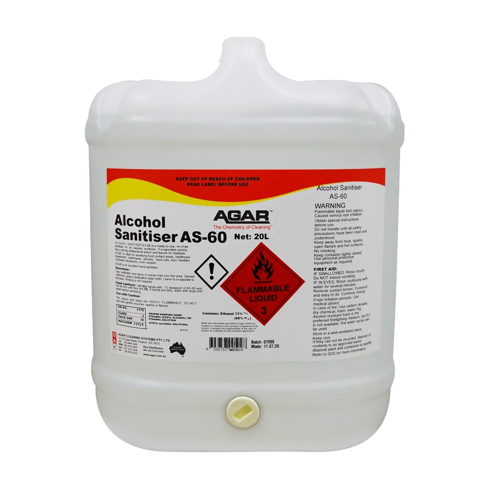 ALC20 AGAR ALCOHOL SANITISER AS-60 20L