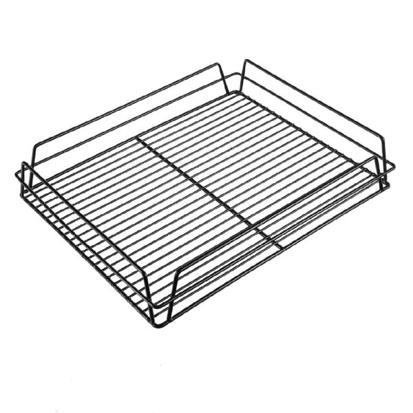 37062 Glass Basket-Rect.Low Side, 435X355X75Mm (17X14) Black Pvc 10 Per Ctn