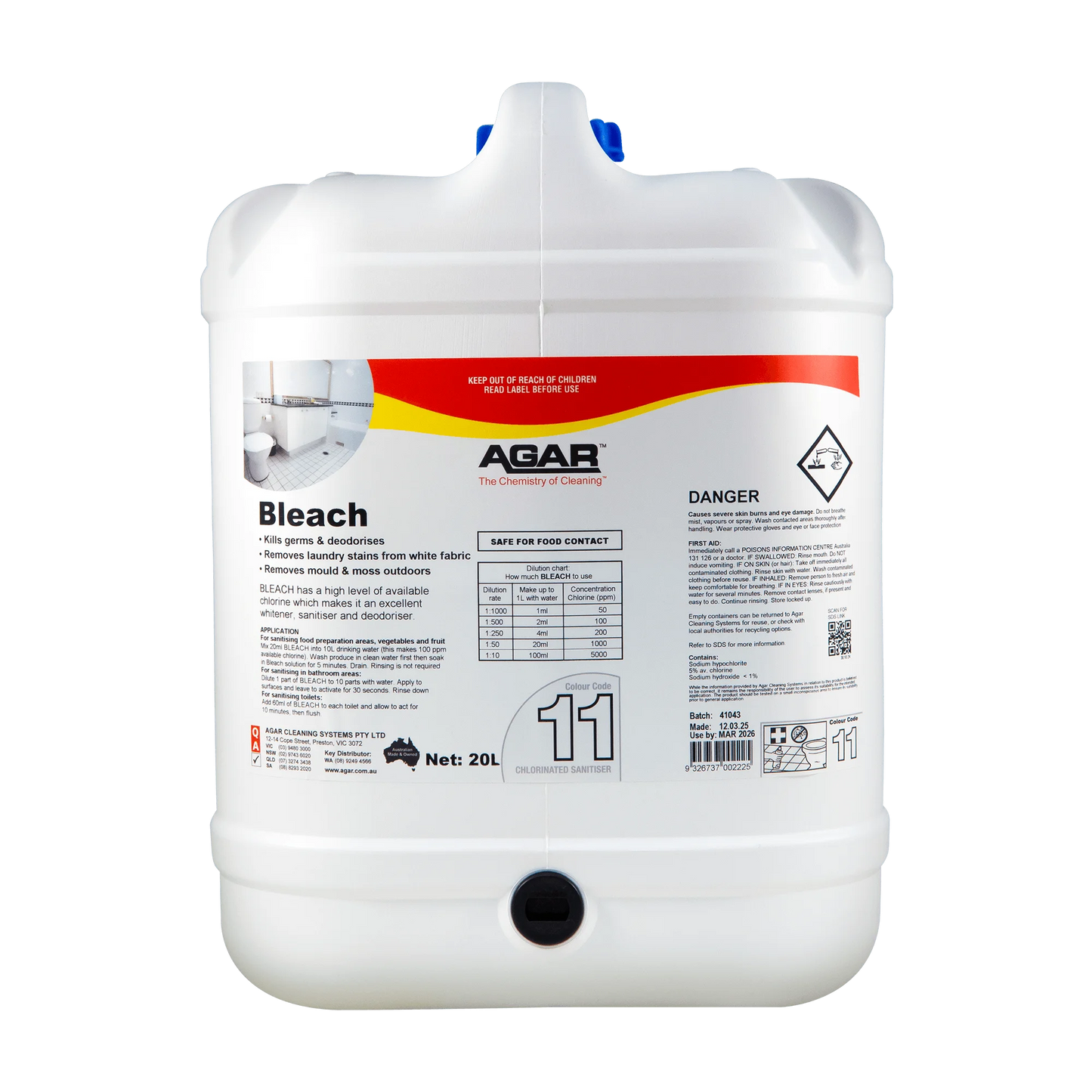 BL20 AGAR Bleach 20L