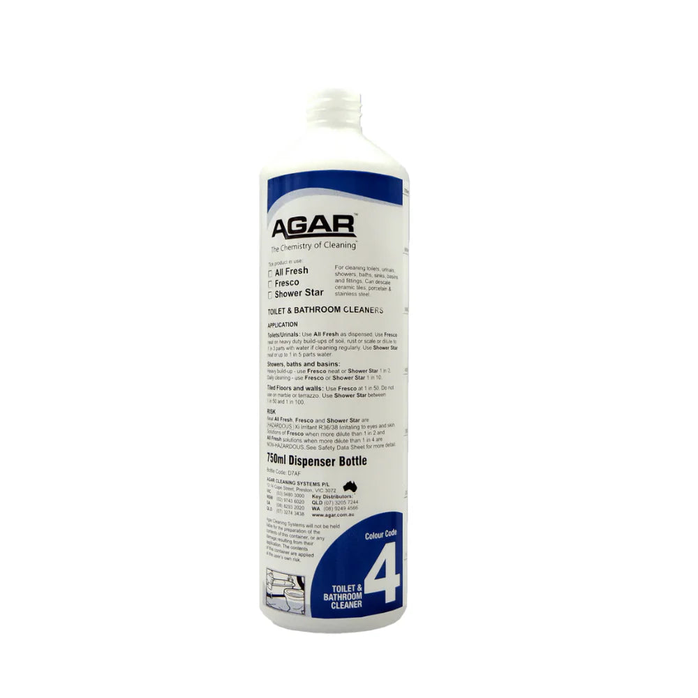 D7AF AGAR Squirt Bottle 750ml - Fresco Allfresh Showerstar & Cleansave 4T