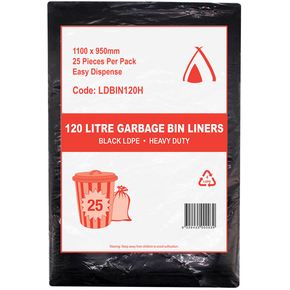 LDBIN120H HUHTAMAKI 120L Garbage Bin Liners 1100X950MM