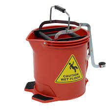 28570 EDCO 15L Metal Wringer Bucket - Red
