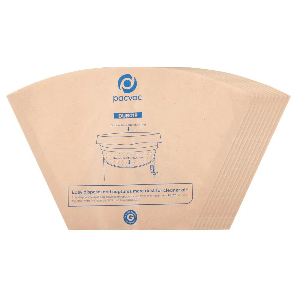 DUB019 pacvac paper vacuum bags