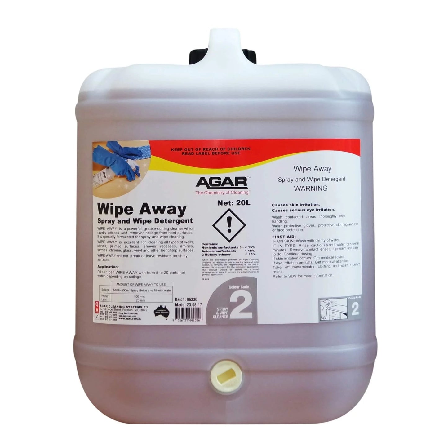 WIP20 AGAR WIPE AWAY 20L