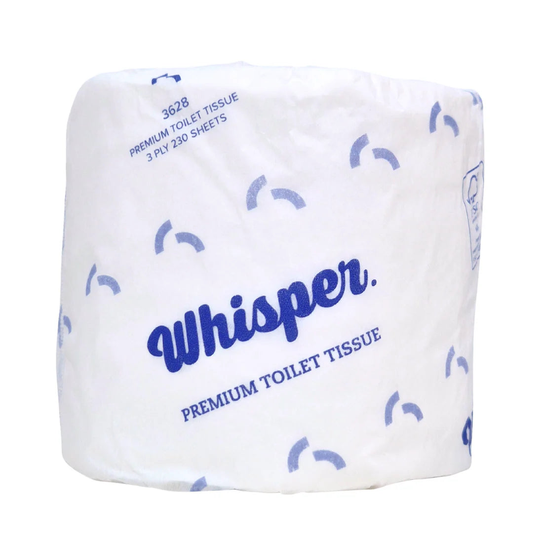 WHISPER PREMIUM 3PLY 230 SHEET TOILET TISSUE WRAPPED 48/CTN