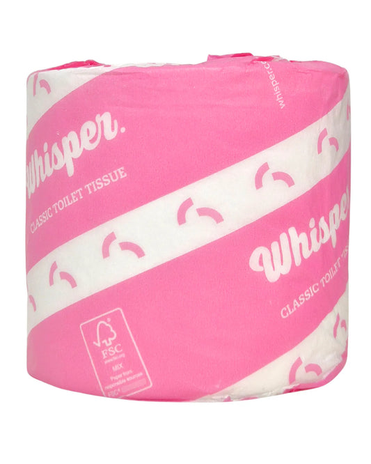 3900 Whisper Deluxe 1ply 1000 Sheet Wrapped Toilet Roll