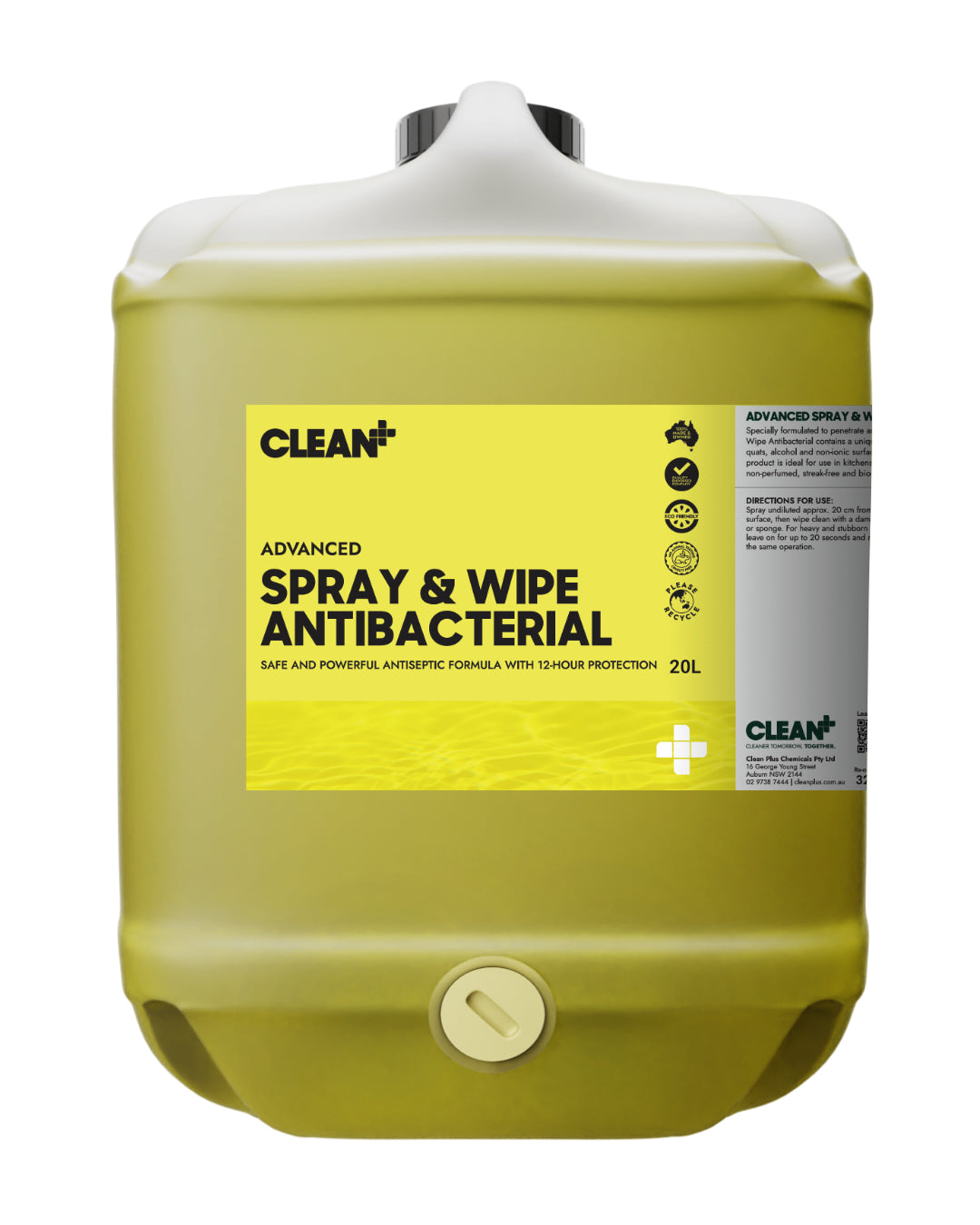 32503 CLEAN+ ADVANCED SPRAY & WIPE ANTIBACT / 20L