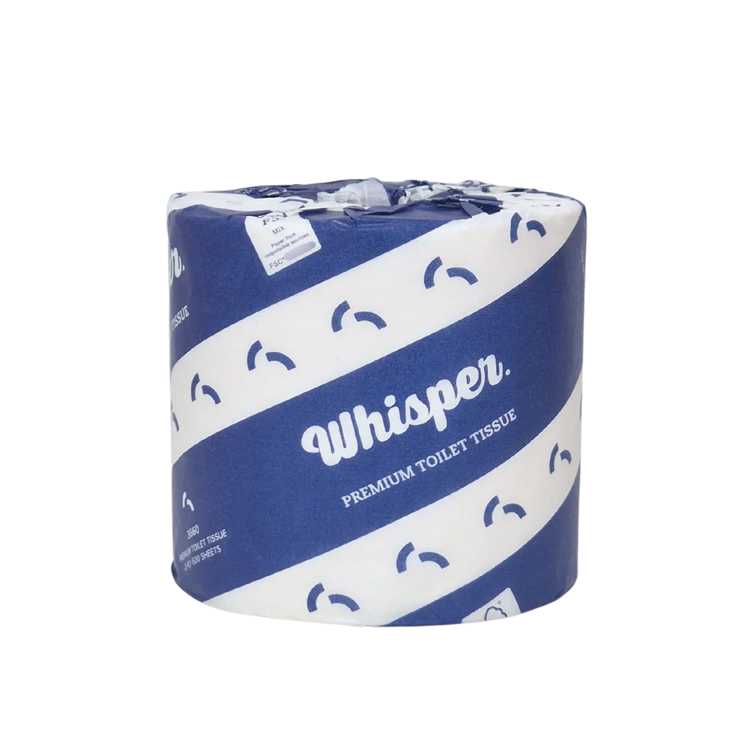 WHISPER PREMIUM 600 SHEET TOILET TISSUE 2PLY WRAPPED 48/CTN