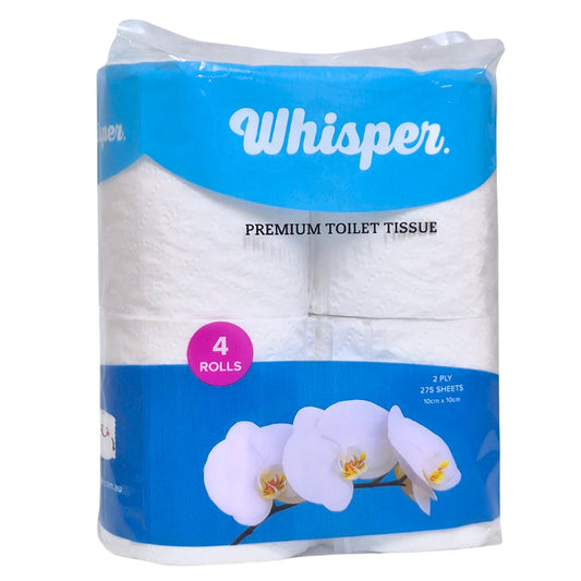 3636 Whisper Premium Toilet Tissue 2ply 275 sheet (4rolls x 12pks)