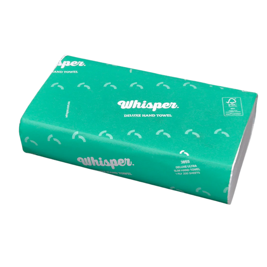 3855 Whisper Deluxe Ultra Fold Towel 23 x 24cm 4000 sheet