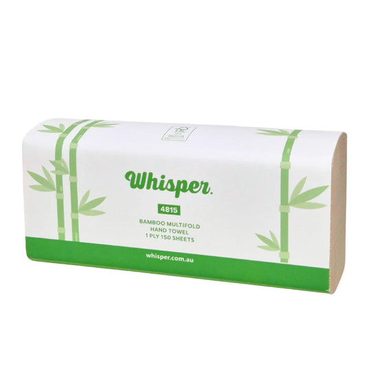 4815 WHISPER BAMBOO FSC MULTIFOLD SLIM TOWEL 22 X 23CM 2400/CTN