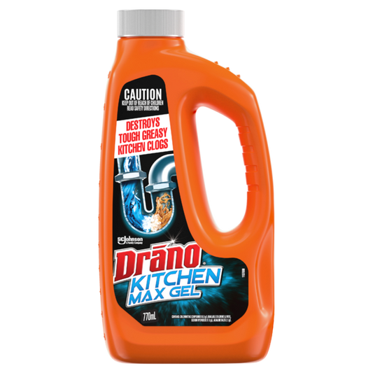 325222 DRANO KITCHEN GEL DRAIN CLEANER 770ML X 3
