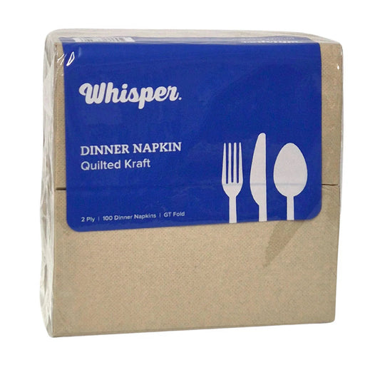 WHISPER QUILTED DINNER NAPKINS GT KRAFT (10 PACKS X 100 SHEETS) - CTN