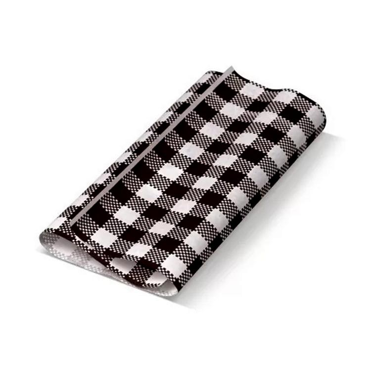 14968 Greaseproof Paper Gingham Black 190X310Mm / 200X300Mm (200 Sheet)