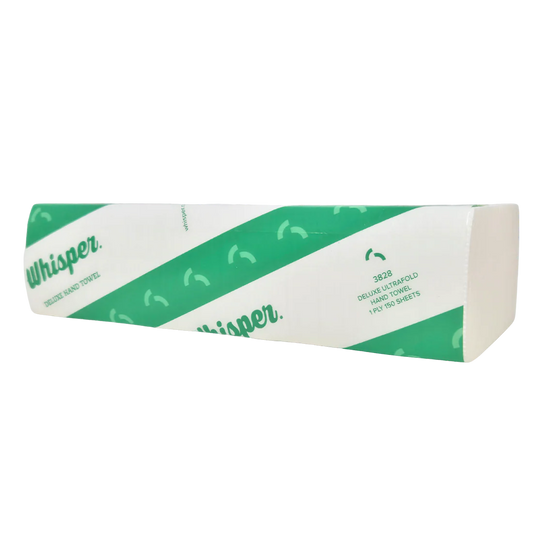 3828 WHISPER DELUXE ULTRA FOLD TOWEL  23 X 24CM 2400 SHEET/CTN