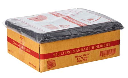 LDBIN240H HUHTAMAKI 240L Garbage Bin Liners – 1450X1140MM