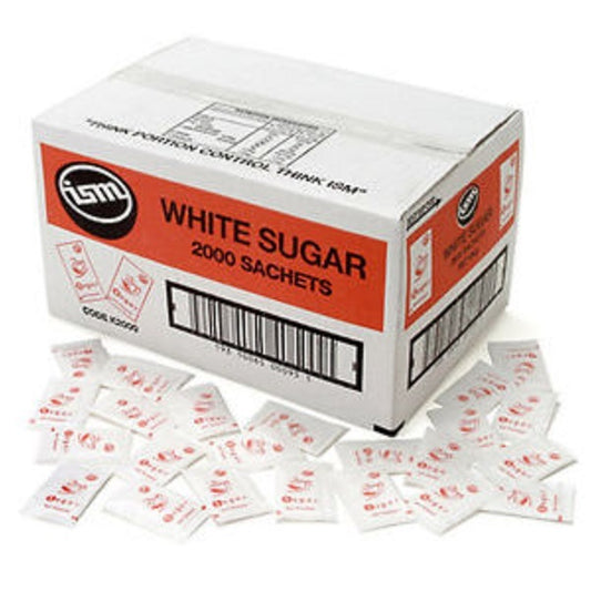 95 ISM White Sugar Packets Square CTN 2000