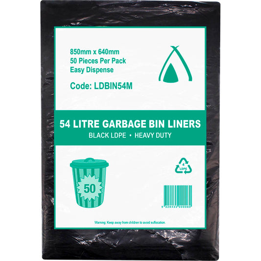 LDBIN54M HUHTAMAKI 54L Garbage Bin Liners 850X 640MM