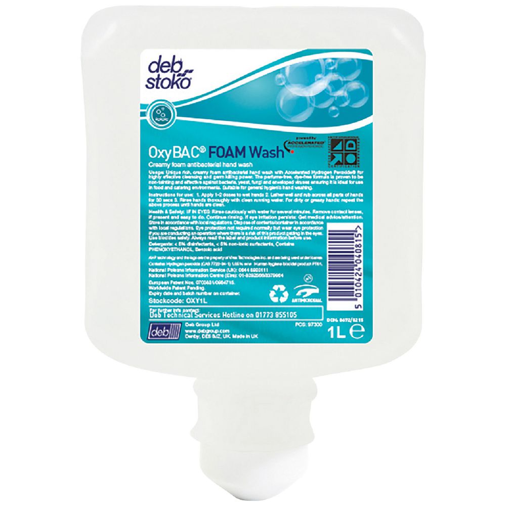 OXY1L Deb Oxybac Foam Hand Wash 1L x 6