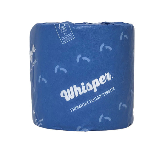 WHISPER PREMIUM 2PLY 400 SHEET TOILET TISSUE WRAPPED 48/CTN