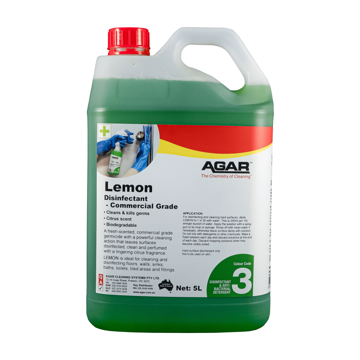 LE5 AGAR LEMON DISINFECTANT 5L