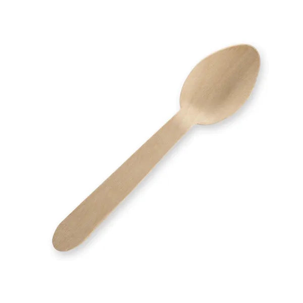 WCTSPN-U Wooden FSC 100% Cutlery Uncoated - Teaspoon 100mm 100/PKT