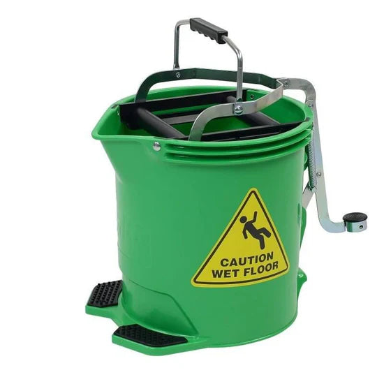 28580 EDCO 15L Metal Wringer Bucket Green