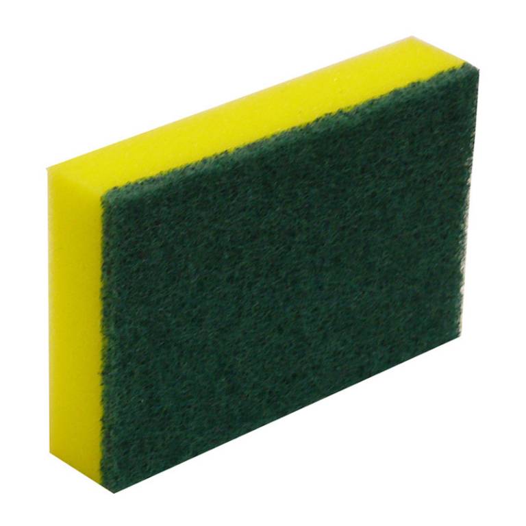 HNBSS NAB Scourer Sponge. Green and Yellow. 7.5cm x 10cm pack of 10