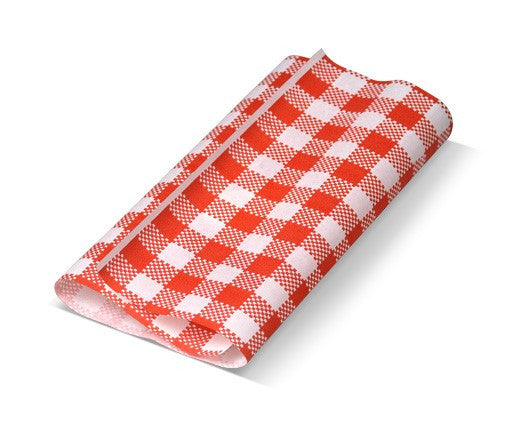 38975 Red Gingham Greaseproof Paper 190X310Mm (200 Sheets/Pkt)