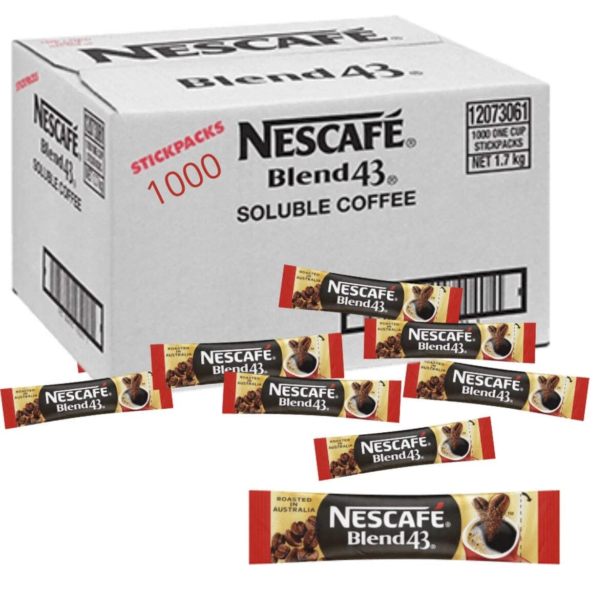 12073061 NESCAFÉ BLEND 43 Instant Coffee Stick Packs (1.7g x 1000)